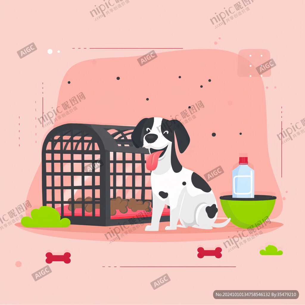 扁平風(fēng)狗插畫