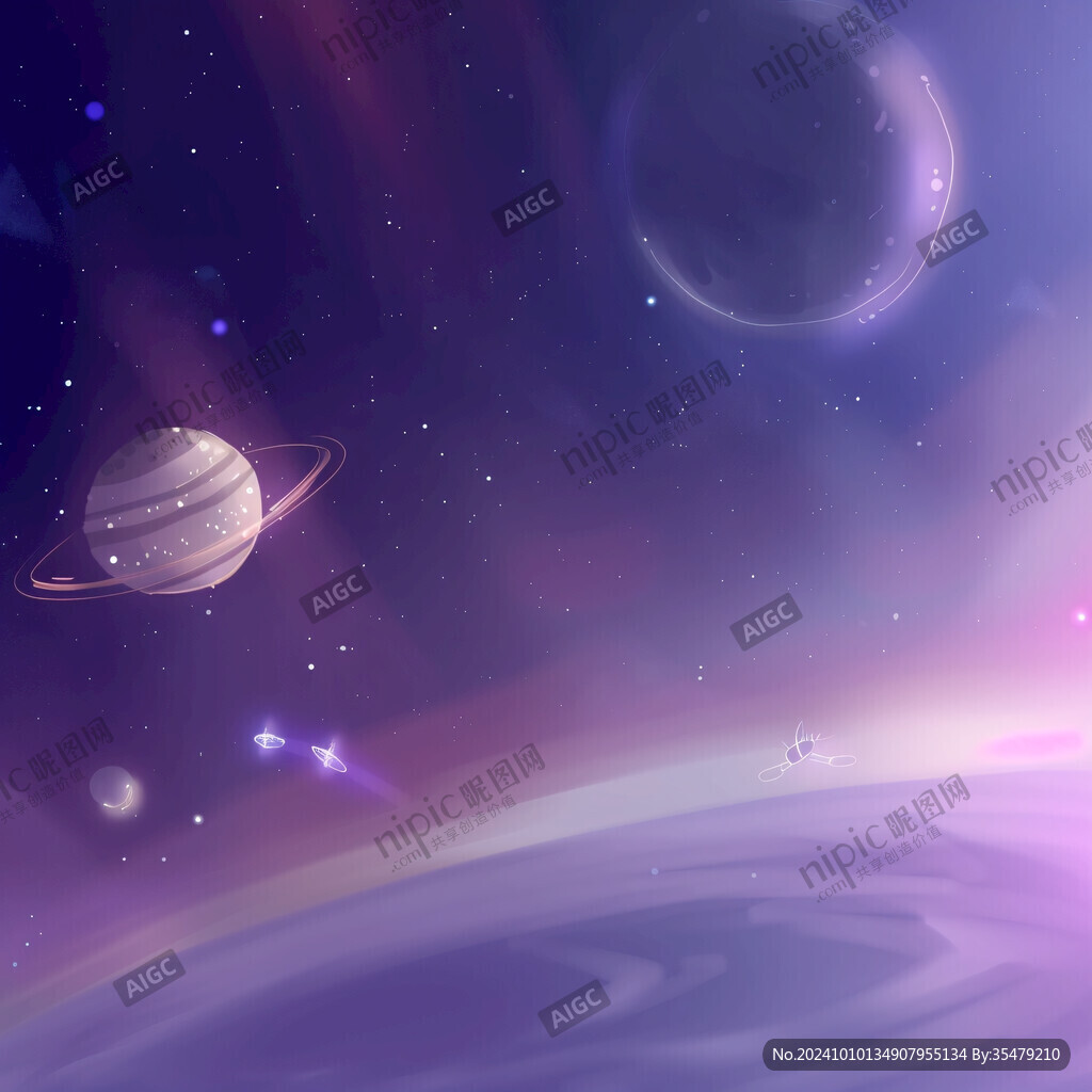 夢幻藍紫色星球背景