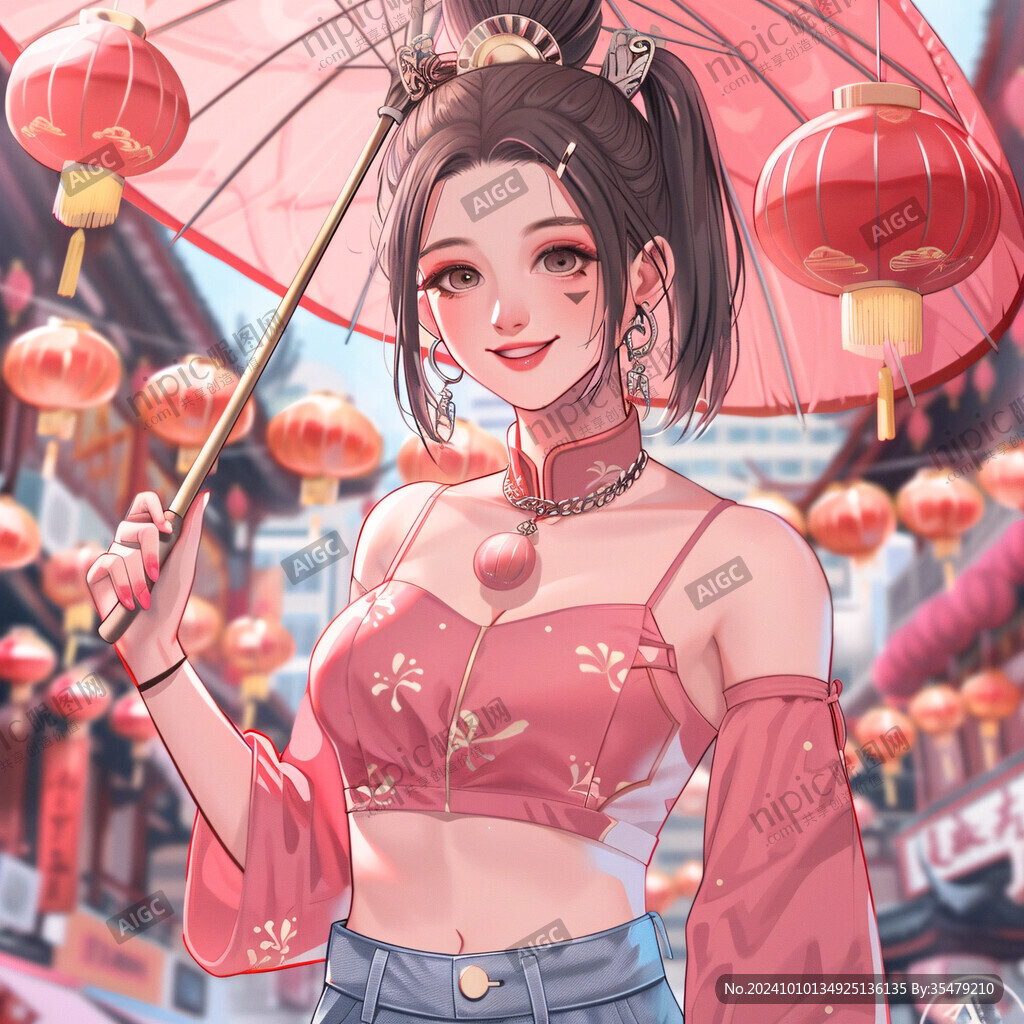 古風(fēng)美女過年