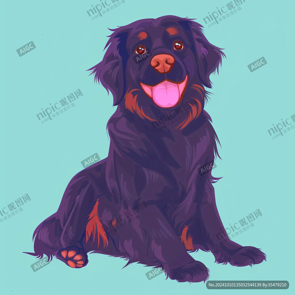 金毛犬插畫