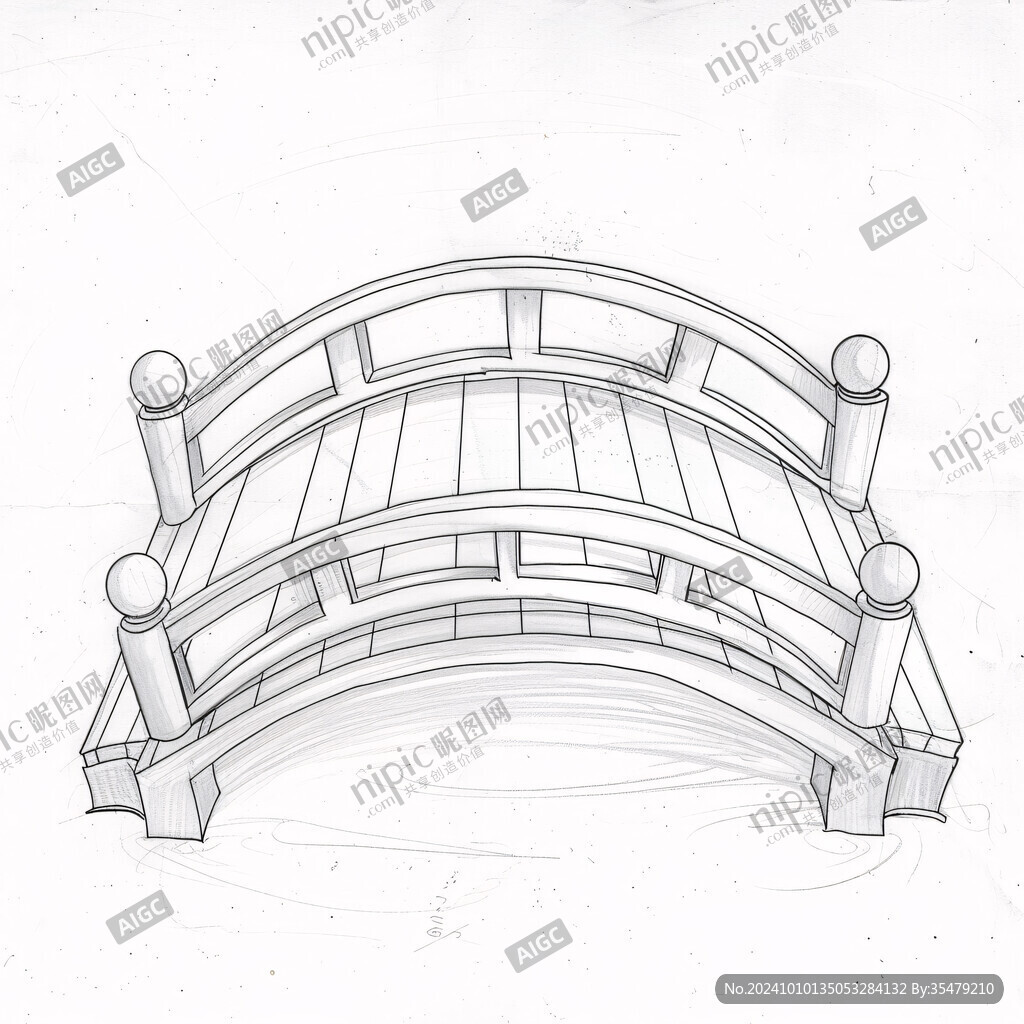 石拱橋線描