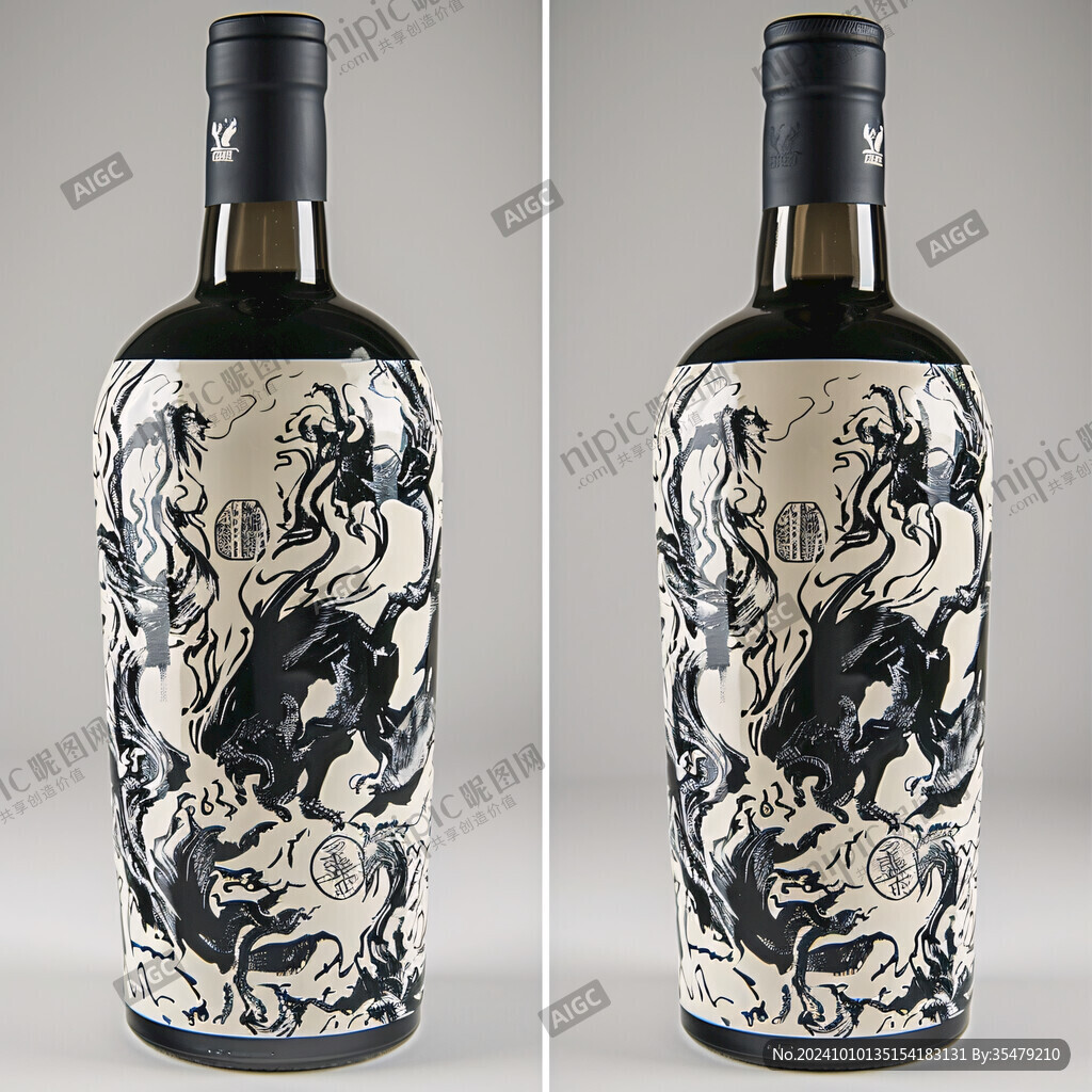 白酒瓶設計雙龍戲珠