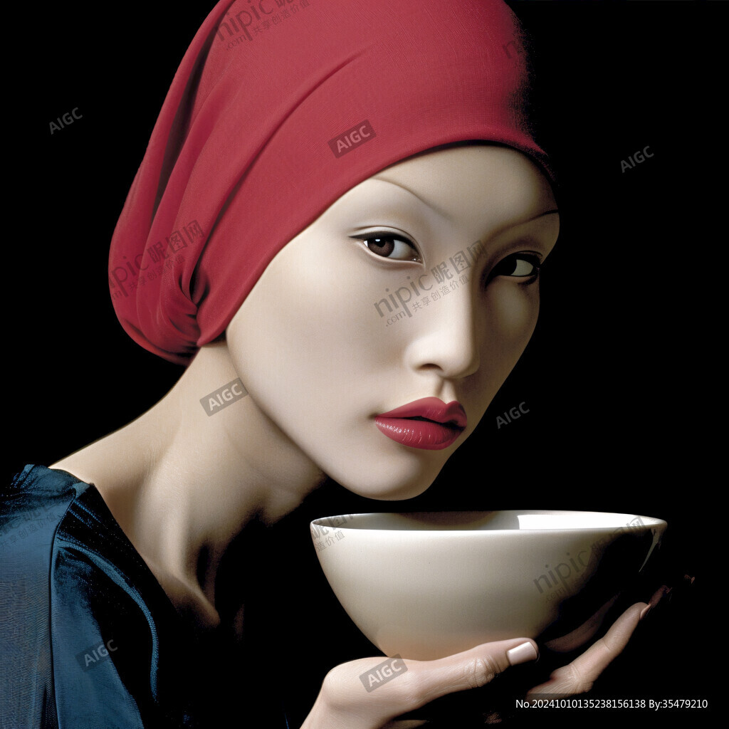 赤土陶女子頭像