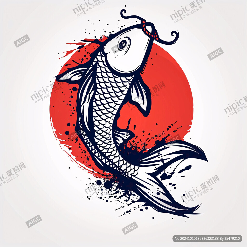 鯉魚手繪logo
