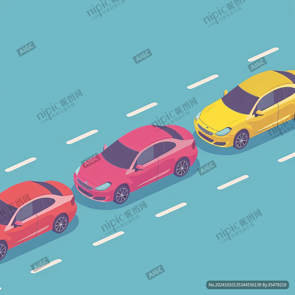公路小汽車插畫