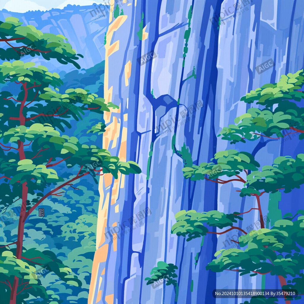 石林插畫宣傳素材背景