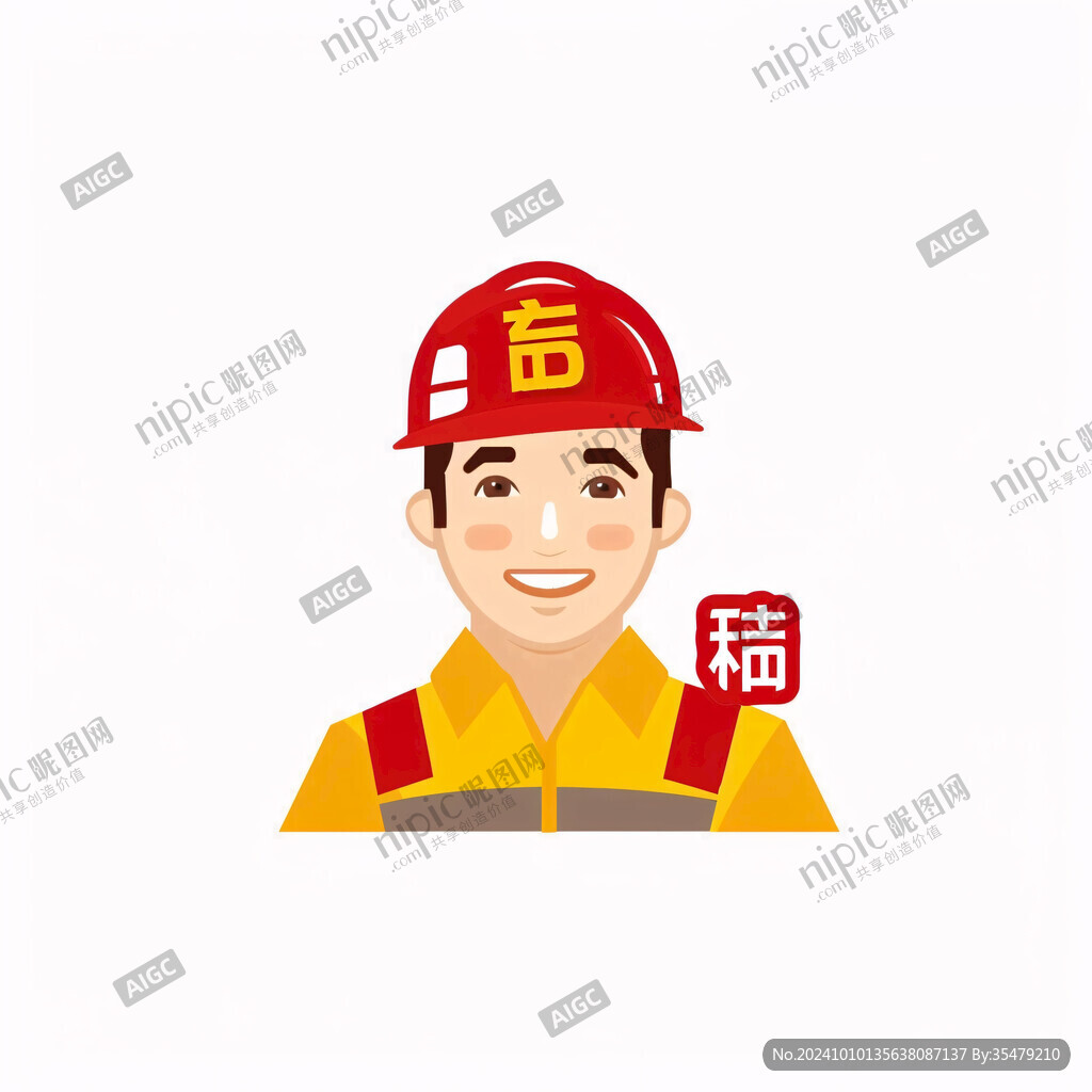 卡通年輕維修師傅頭像