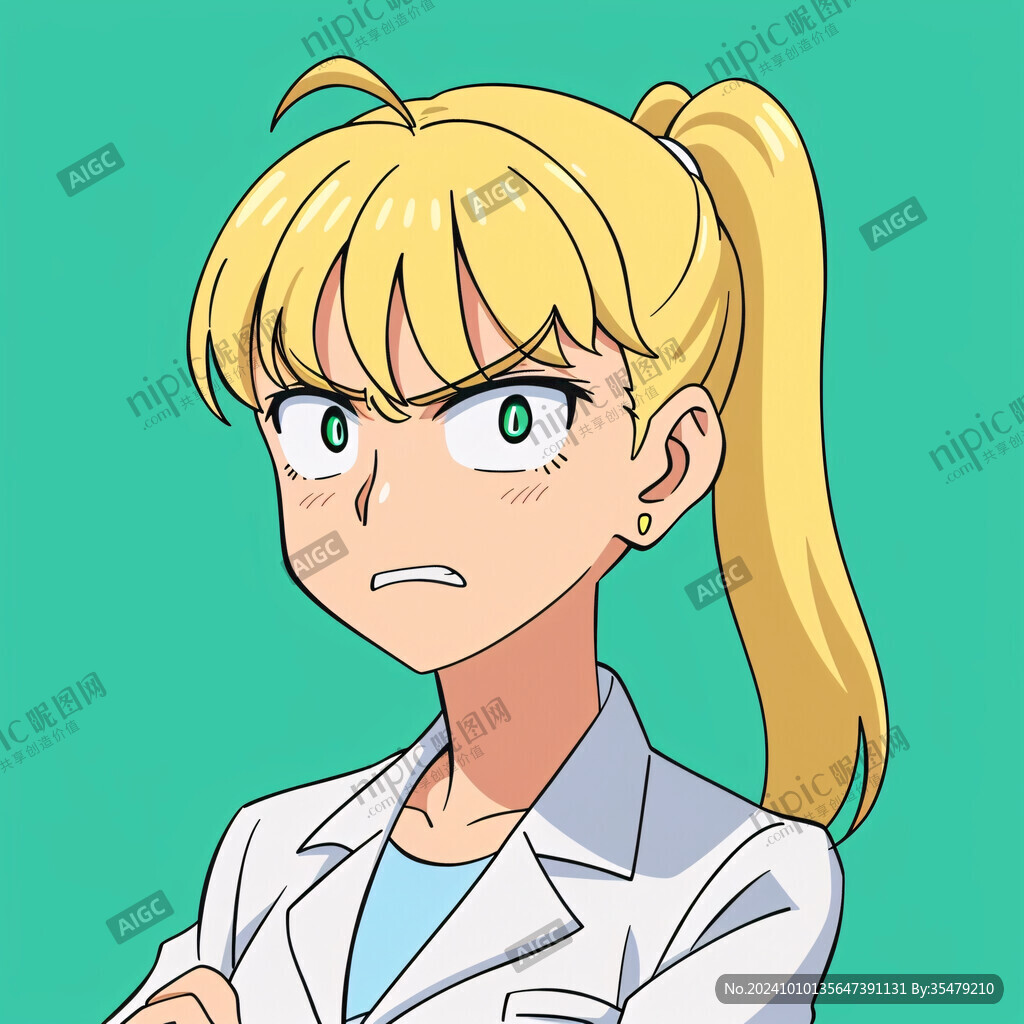 女孩生氣插畫