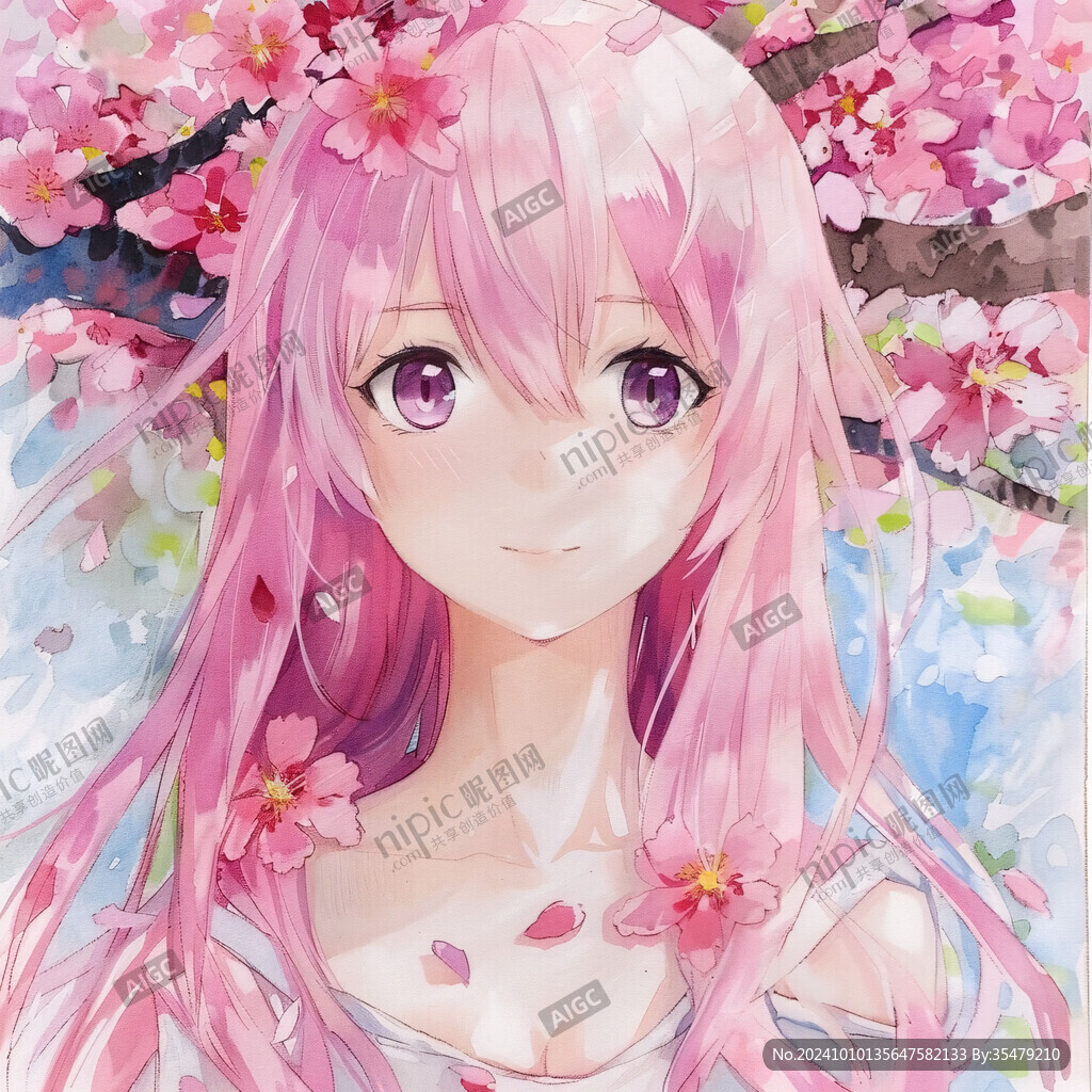 粉色頭發少女頭像