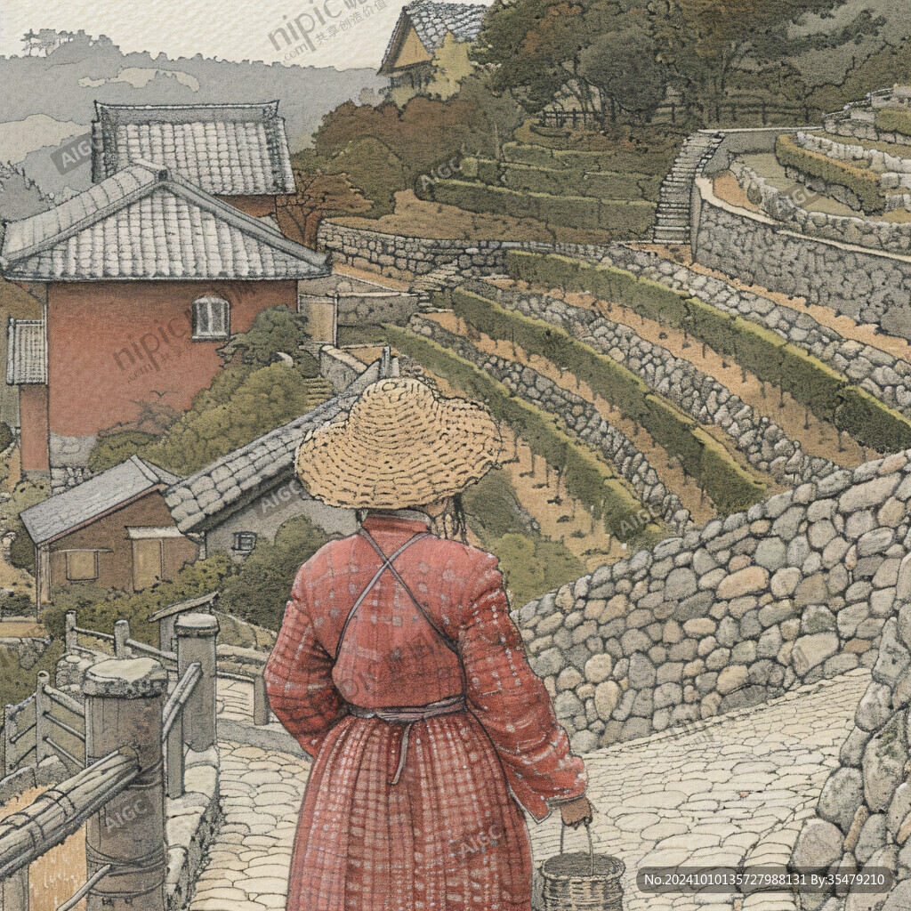 農(nóng)家女插畫