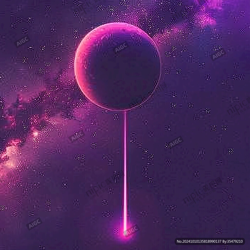 優(yōu)雅藍(lán)紫色懸浮星球