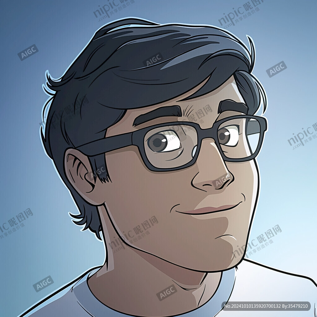 卡通眼鏡男