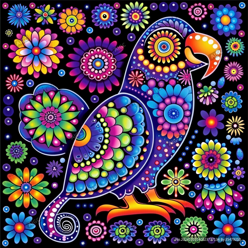 彩色鳥插畫
