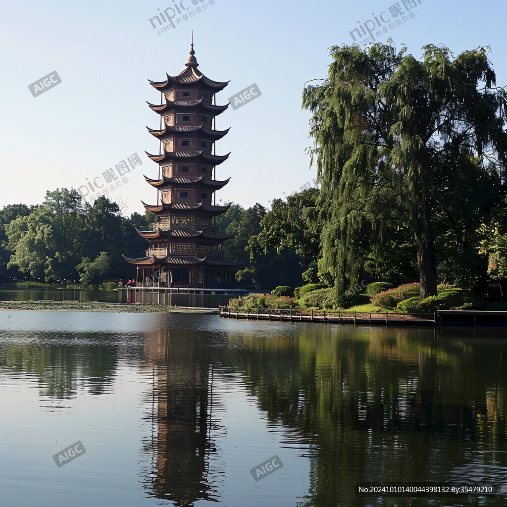 勺湖公園的塔