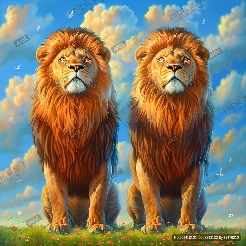 兩只雌雄獅子