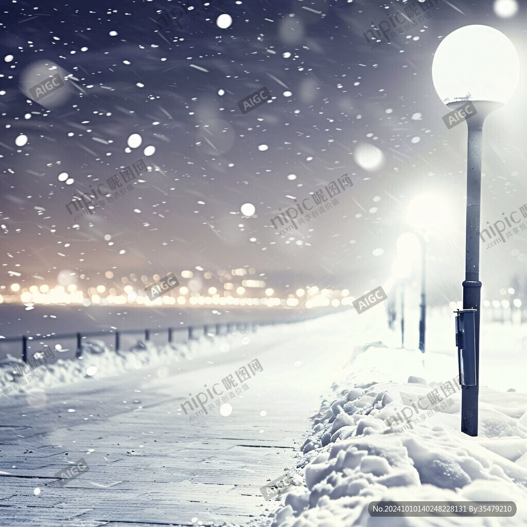 手繪雪夜風(fēng)景無框畫