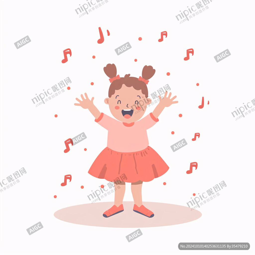 快樂的小女孩插畫
