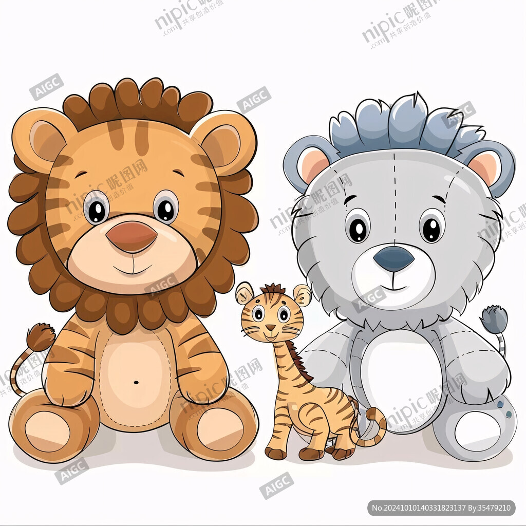 手繪長頸鹿刺猬獅子