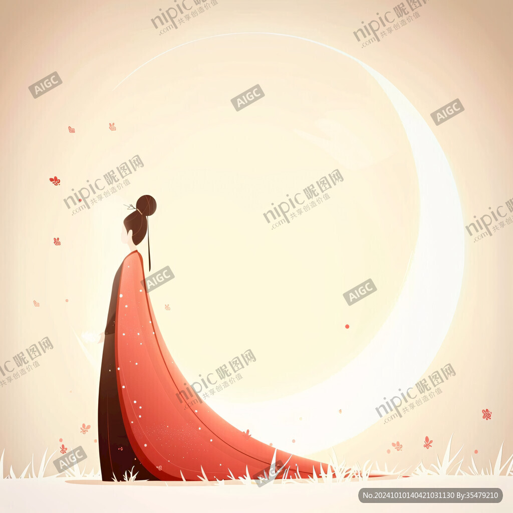 紅月亮插畫