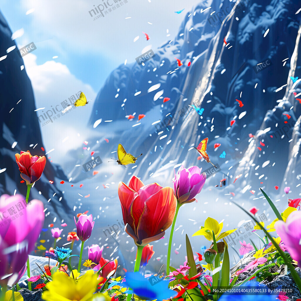 夢幻花卉場景