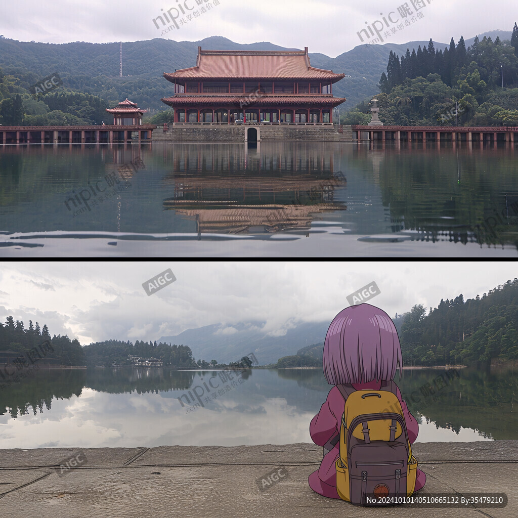 高山寺廟湖水