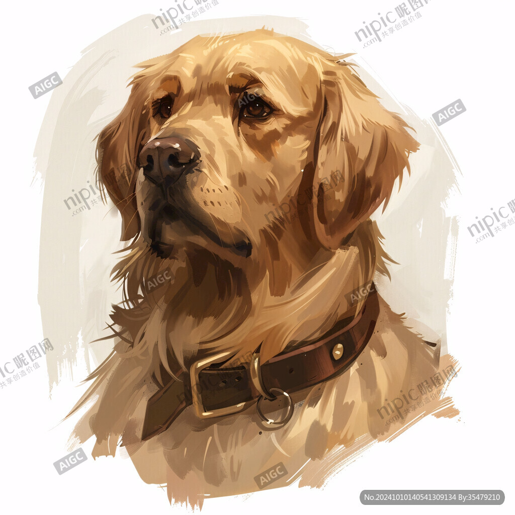 金毛犬插畫