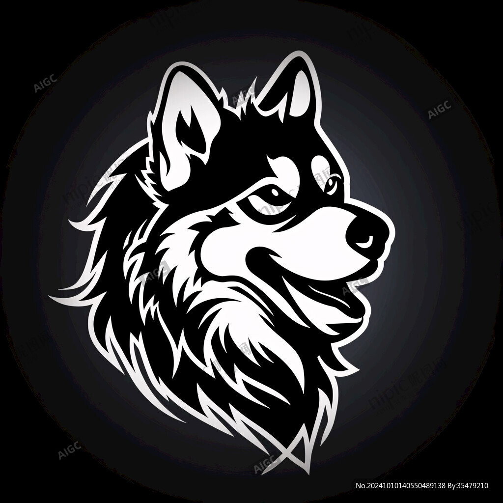 狼頭像logo