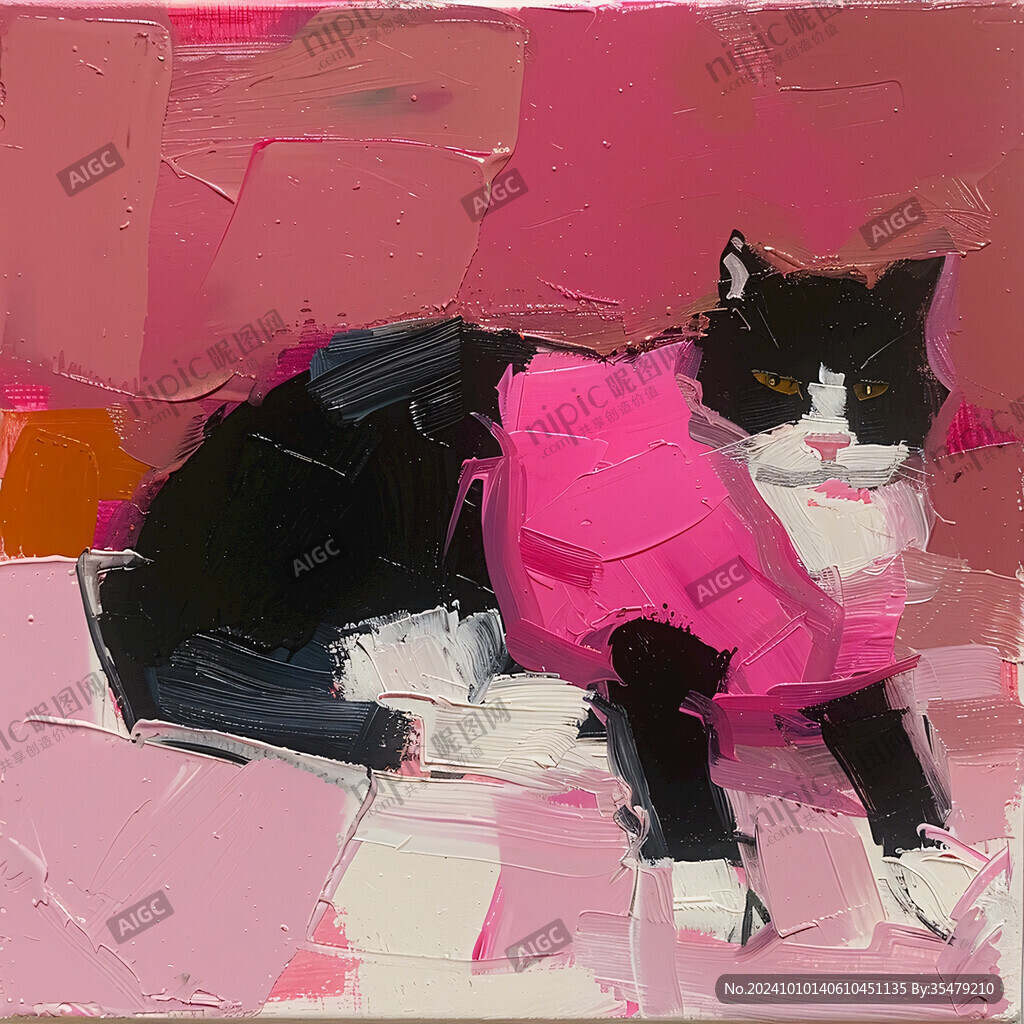 貓咪購物插畫