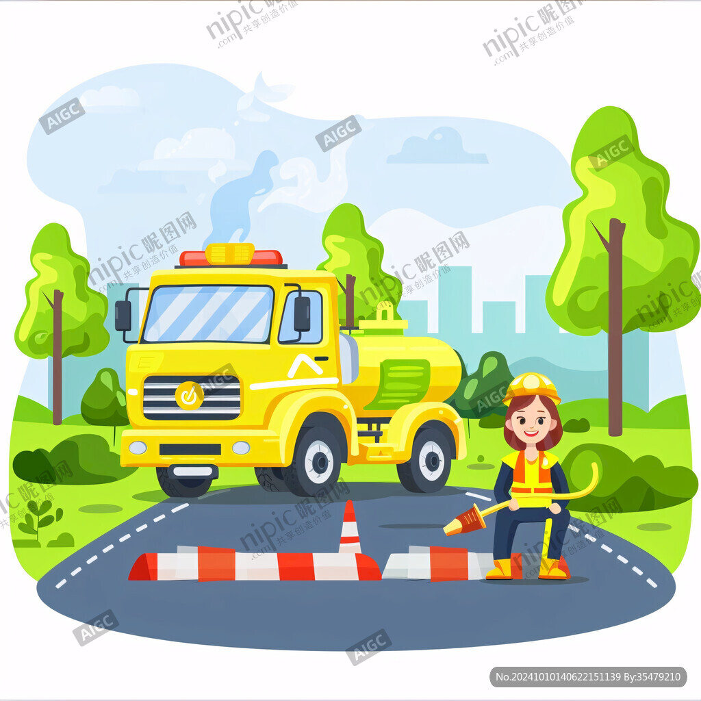 壓路車插畫