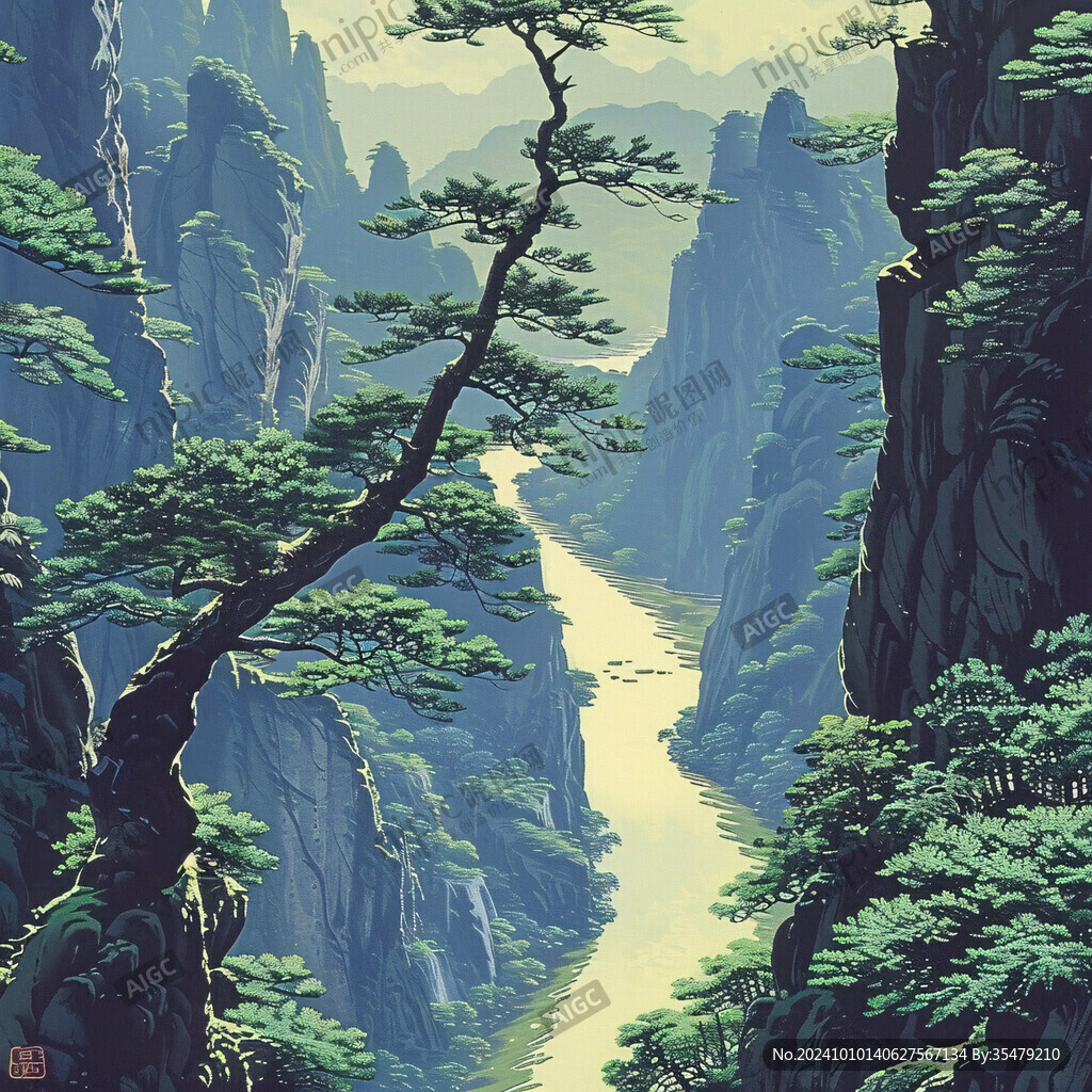 迎客松背景圖裝飾畫
