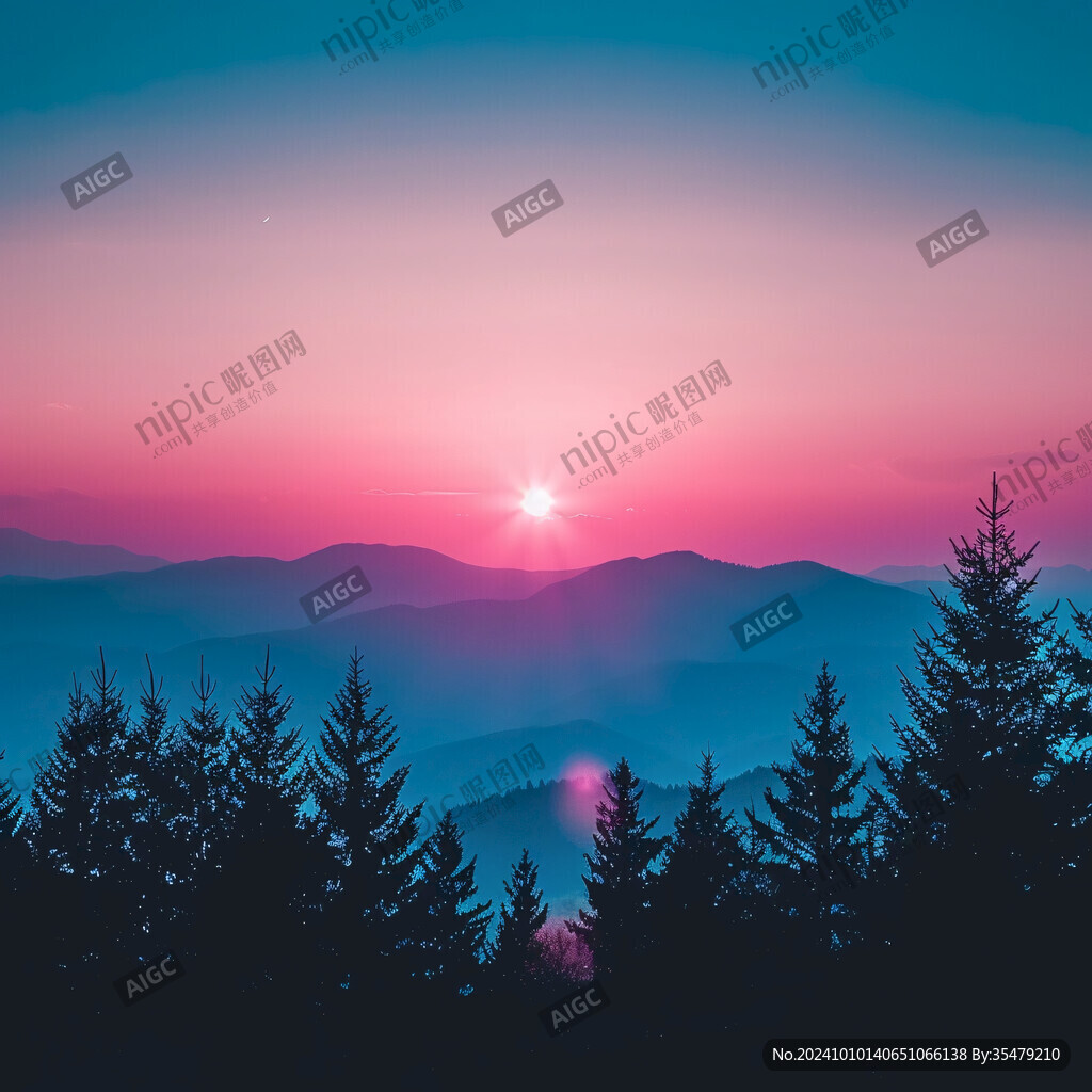 遠山森林日出