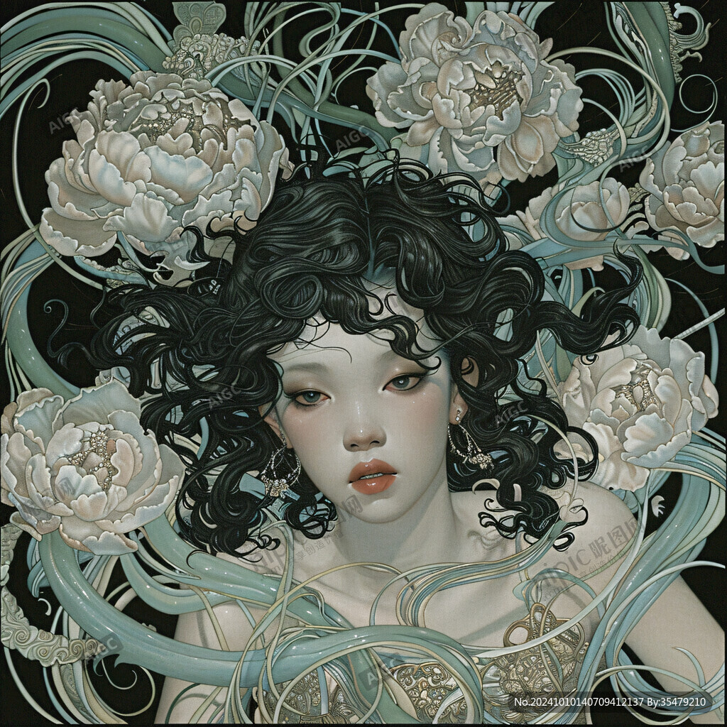 女性國潮插畫
