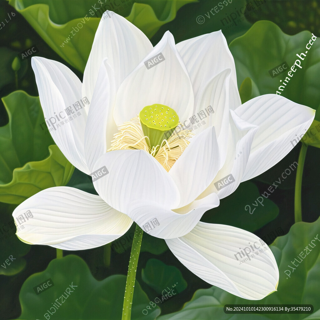 白荷花裝飾畫(huà)