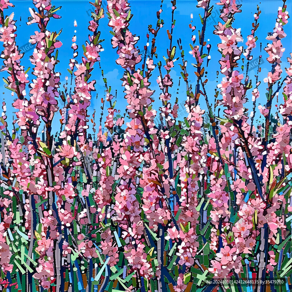 無框畫桃花節桃花林