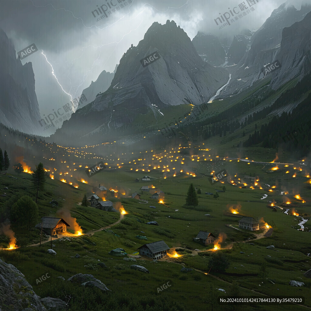 山體燈光布景