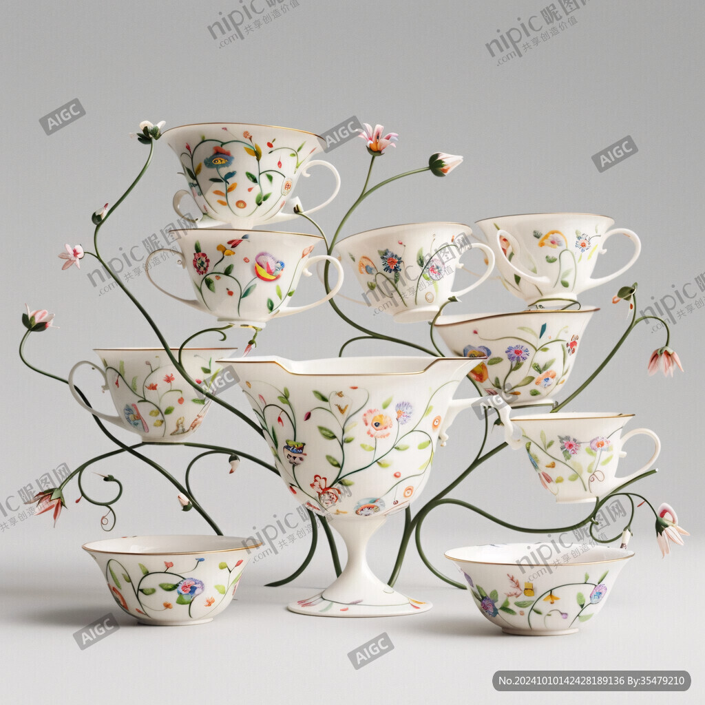 flowers咖啡杯