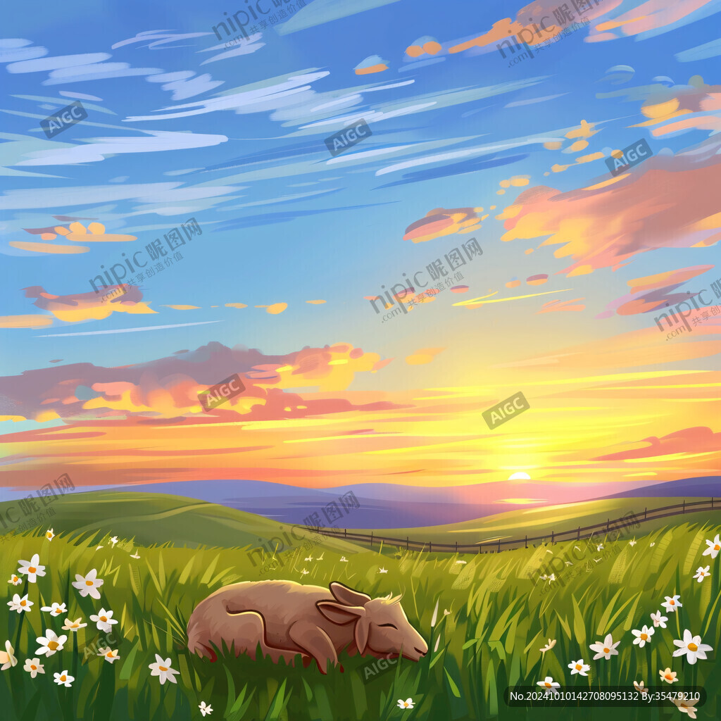 草原風光插畫