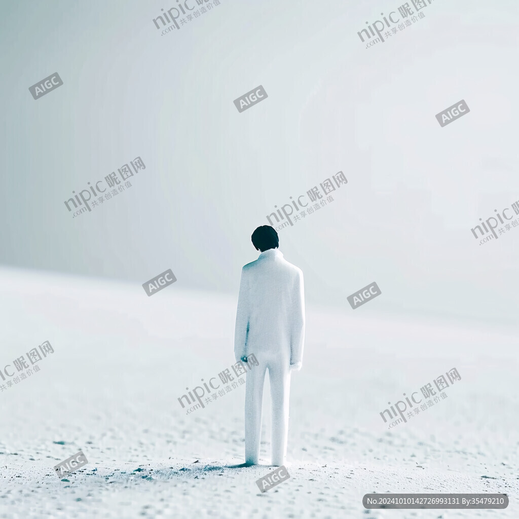 男人背影超現實虛空間