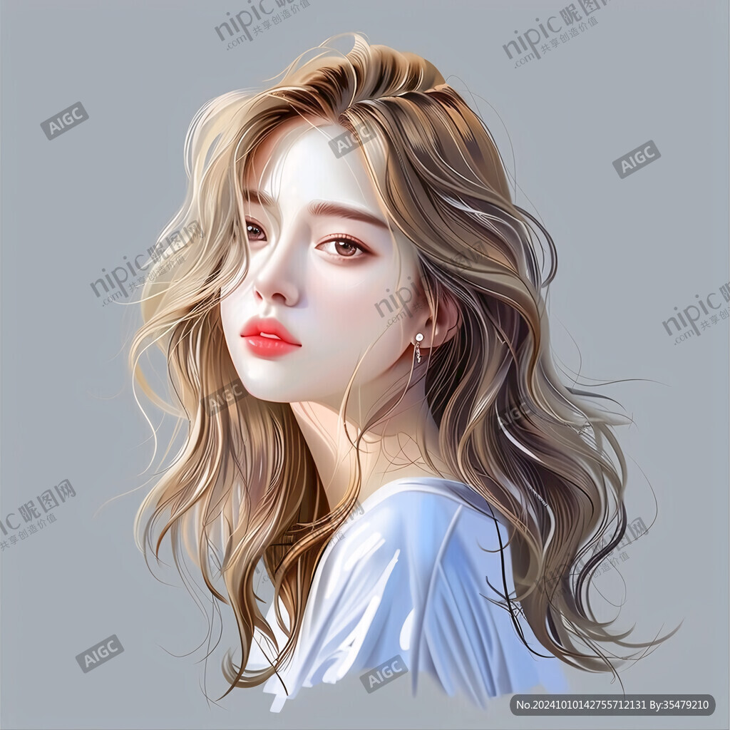 人物頭像美女插畫