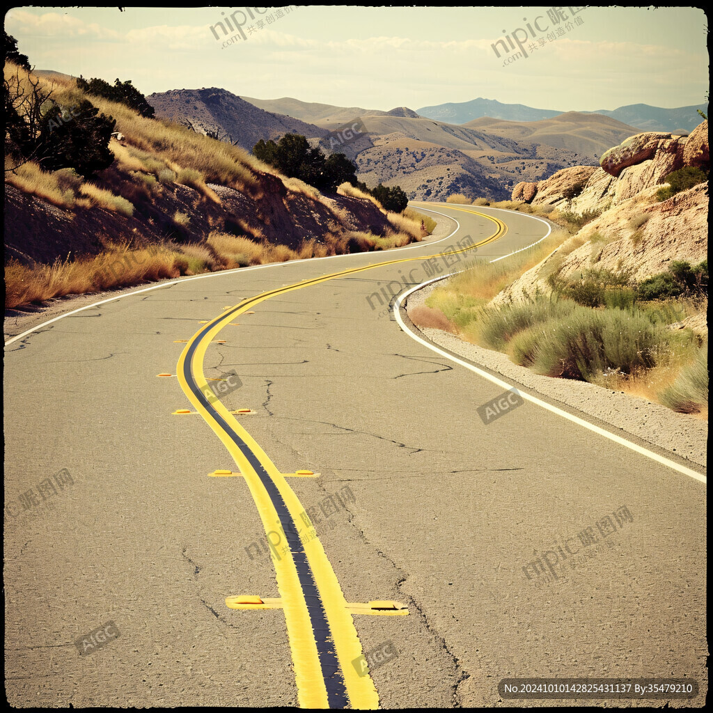 曲折公路蜿蜒公路