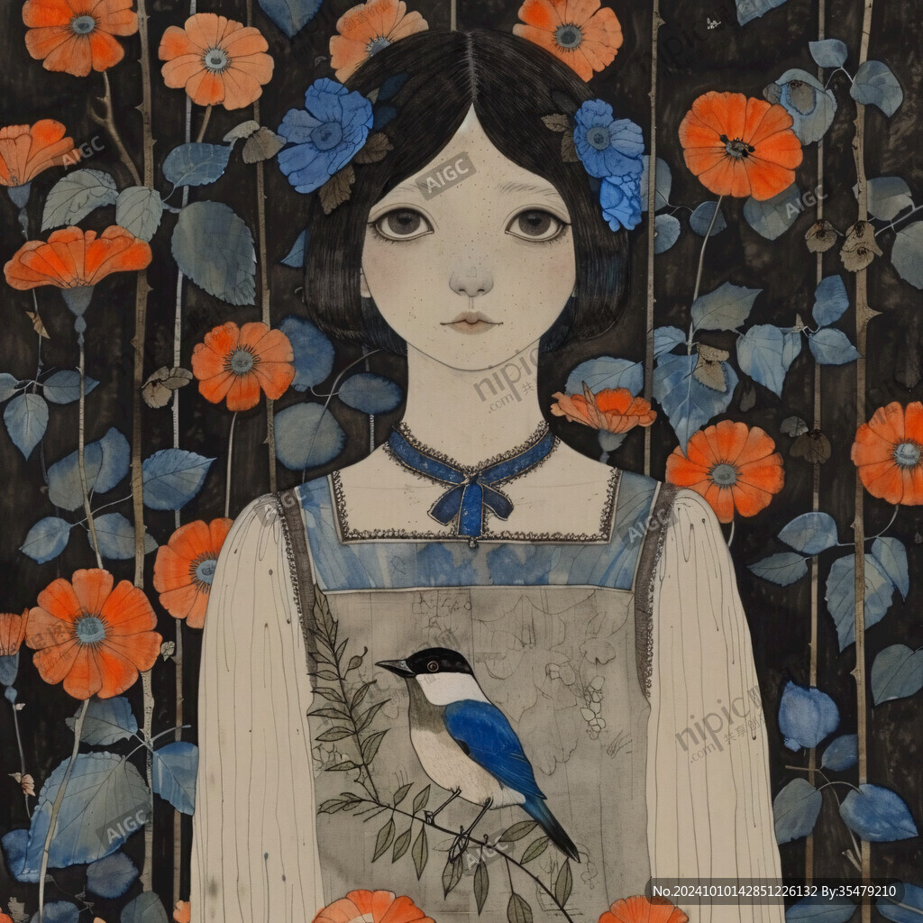 鳥(niǎo)兒與少女