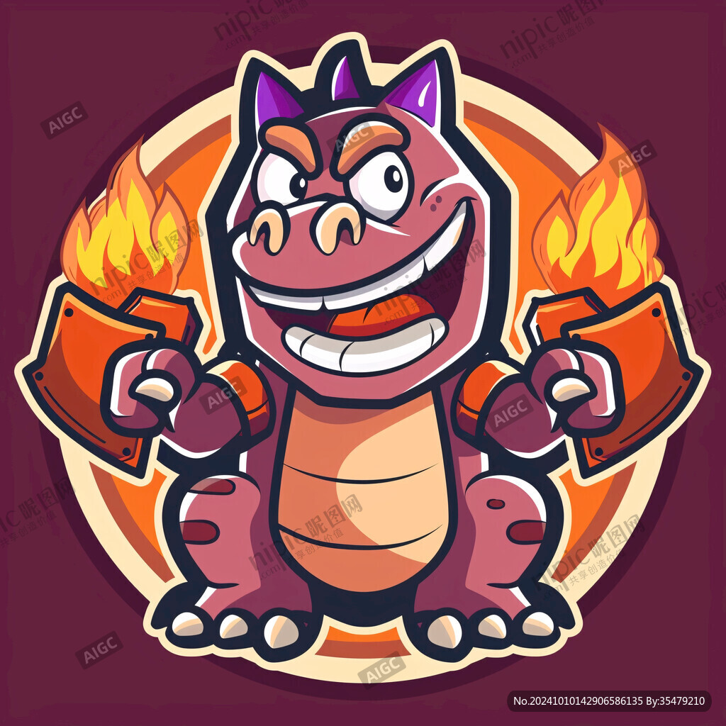 卡通火龍logo