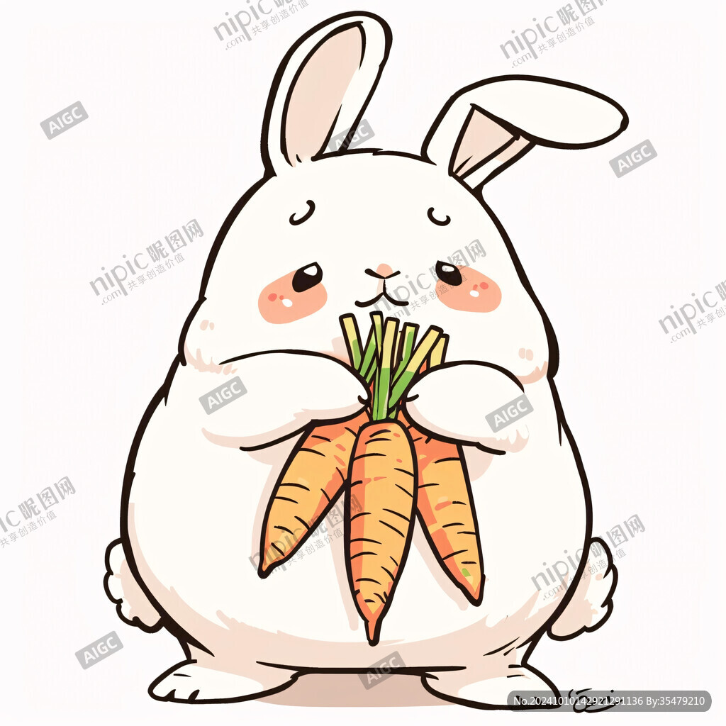 萌兔子胡蘿卜卡通圖案
