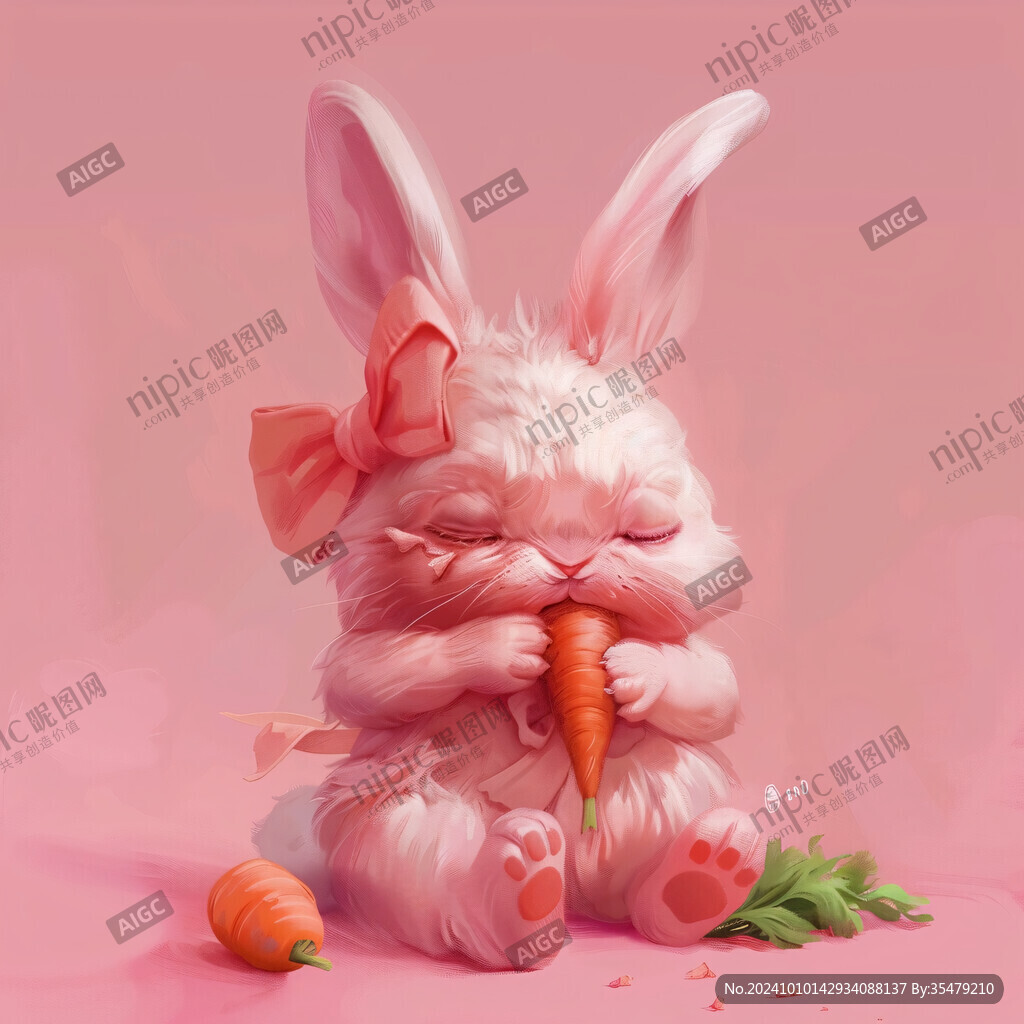 啃胡蘿卜的兔子