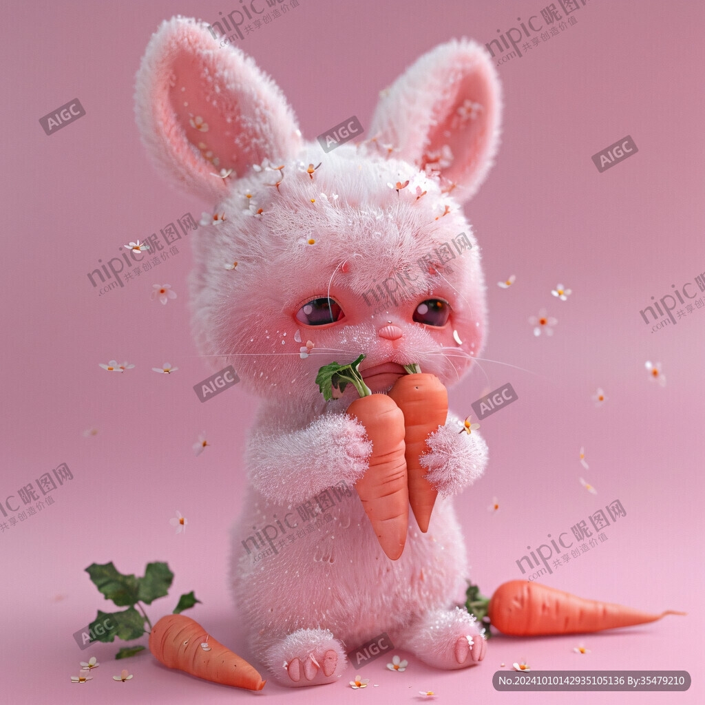 啃胡蘿卜的兔子