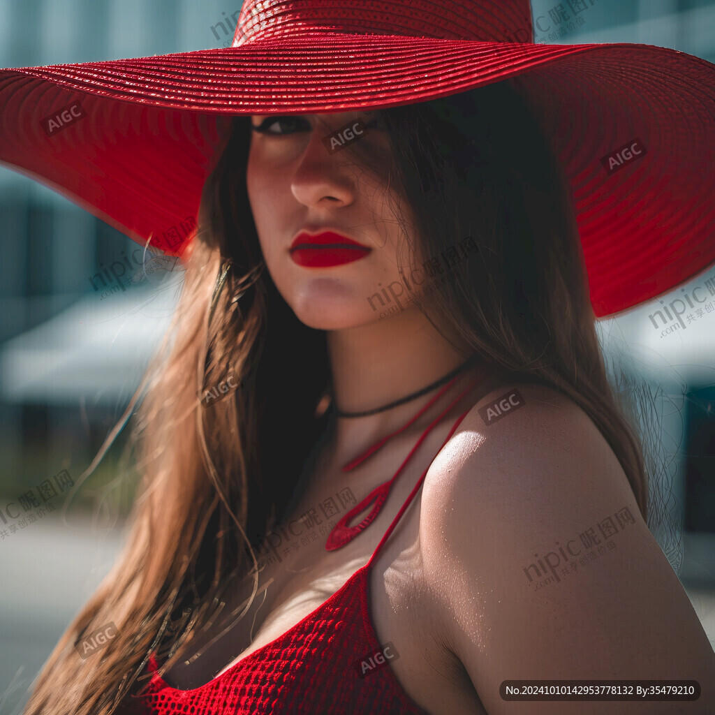 穿紅色衣服的少女