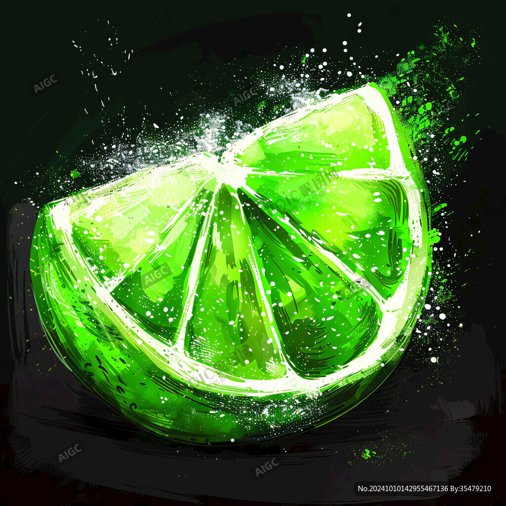 水果青檸插畫