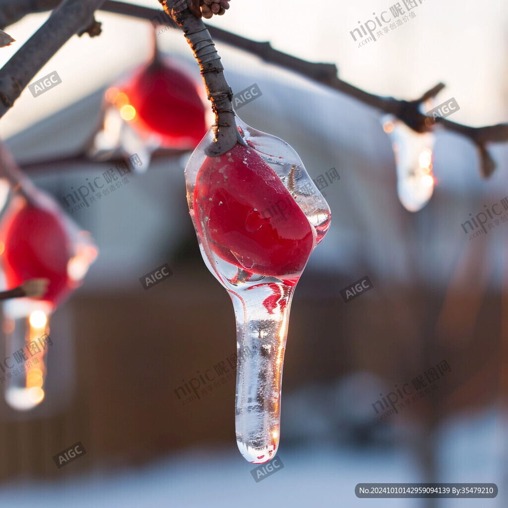 雪中紅燈串