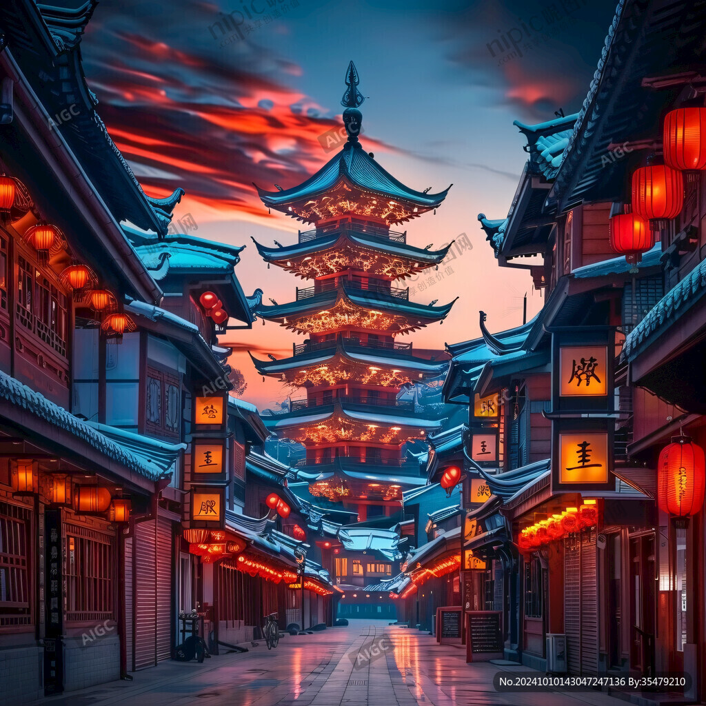 國風(fēng)城市插畫