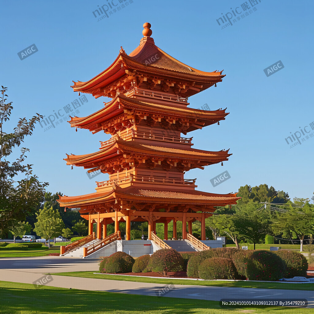 中式塔樓公園